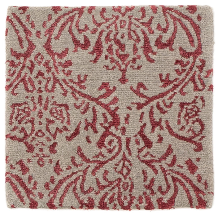 Damask Granat mit Seide