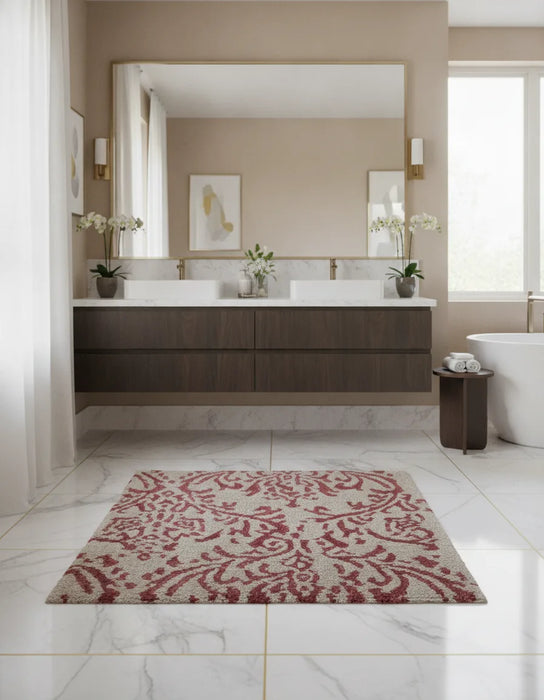 Damask Granat mit Seide