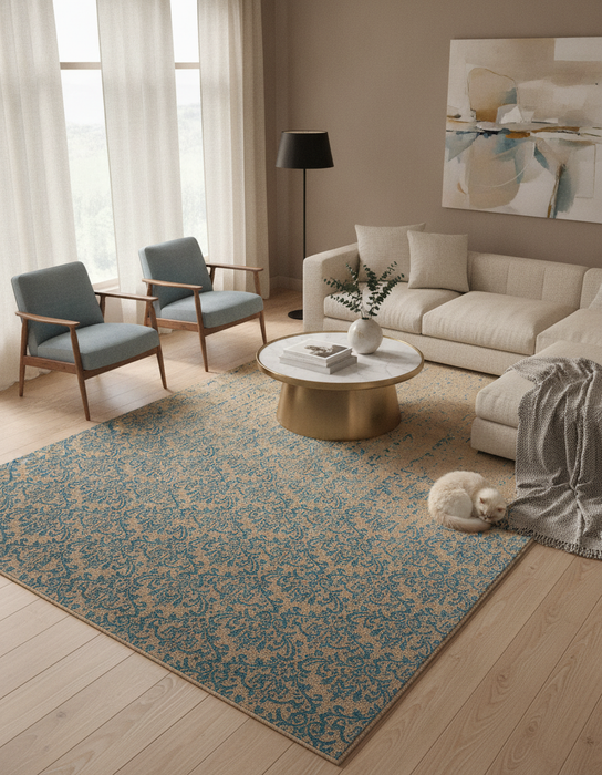 Damask mit Seide