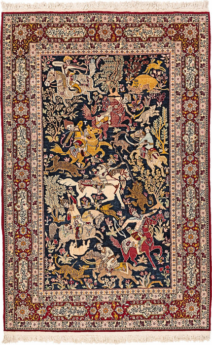 217 x 143 Kashmir Jagd with Wool and Seide